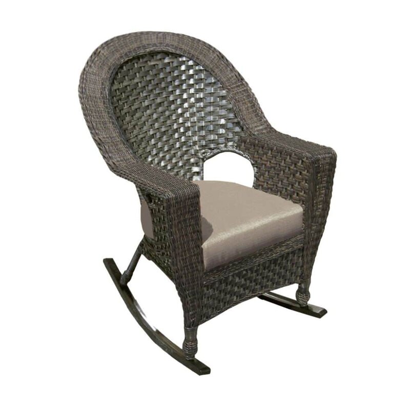 High Back Wicker Rocking Chair - img-cheese